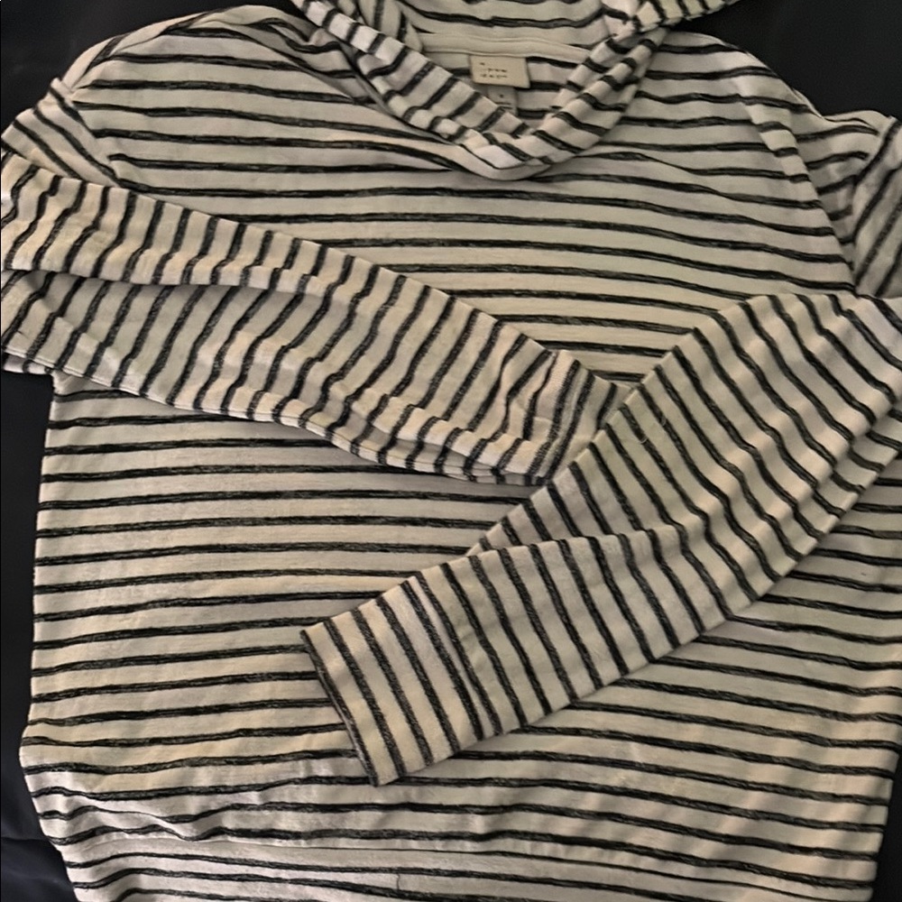 A New Day Black and White Striped Hoodie